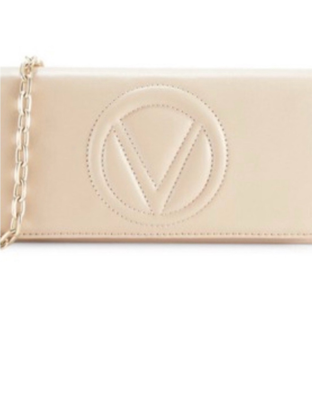 Valentino Cream Leather Clutch with Chain - Picture 2 of 6